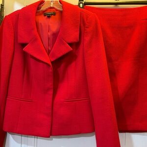 Ann Taylor Vibrant Red Women's Suit Jacket and Skirt Size 8